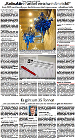 Artikel in der Chamer Zeitung vom 28.10.20 "Radioaktive Partikel verschwinden nicht"